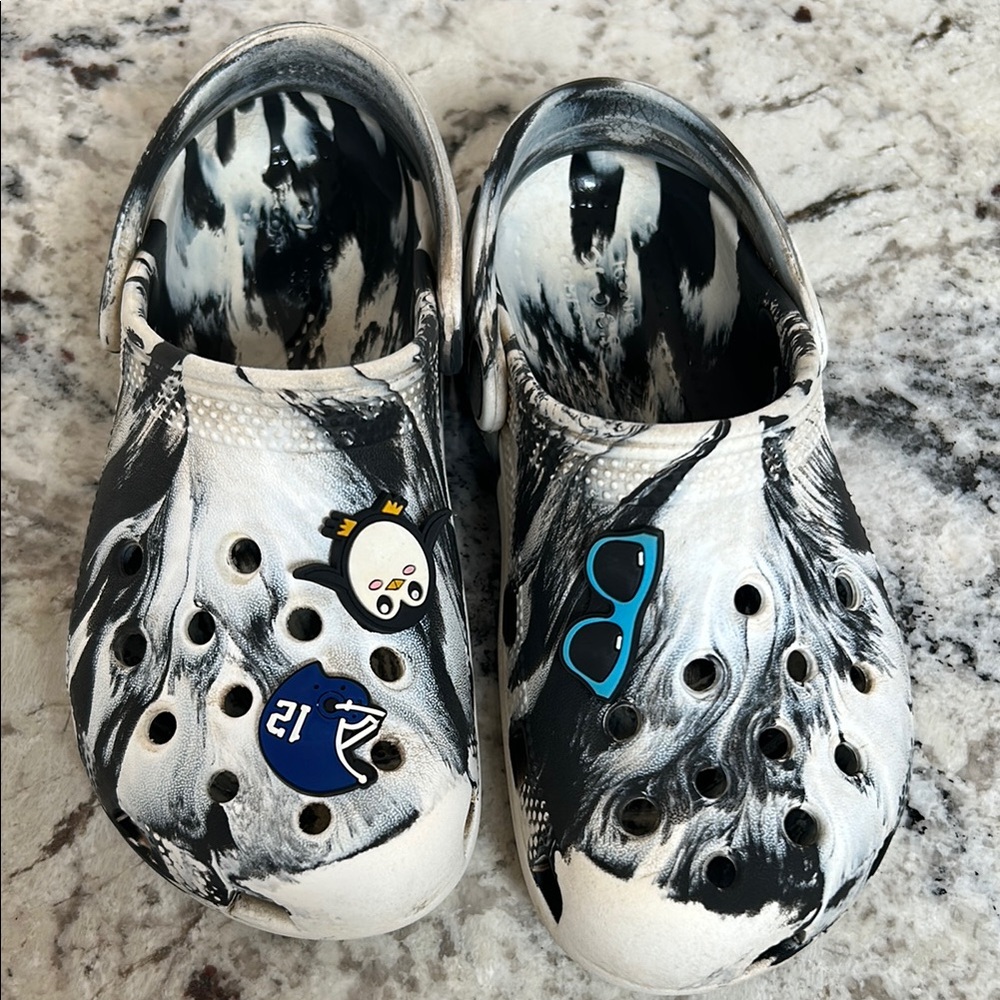 Kids Black and White Crocs